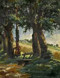 Antonín Hála, Pieta na okraji lesa, Okolo 1930, Olej na plátne