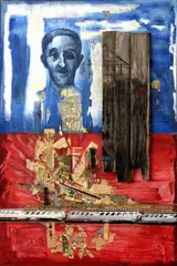 Miloš Šimurda, Dilema, 1965, Olej, asambláž, koláž na sololite
