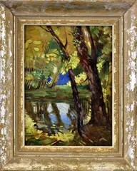 Lesná tôňa by Adalbert Erdely, Okolo 1920, Olej na plátne, dublované na kartóne, sold Nov 2018