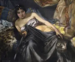 Judita s hlavou Holoferna by Julius Victor Berger, Okolo 1890, Kombinácia techník na preglejke, sold Nov 2018