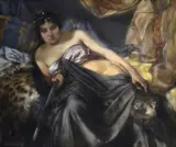 Julius Victor Berger, Judita s hlavou Holoferna, Okolo 1890, Kombinácia techník na preglejke