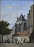 Adrianus Eversen, Pohľad na gotický kostol s figurálnou štafážou