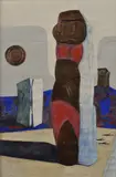 Július Szabó, Torzo, Okolo 1965, Tempera, asambláž plechom na tenkom kartóne
