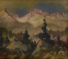 Ľudovít Križan, Kriváň a Sedlo, 1943, Pastel na papieri