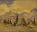 Ľudovít Križan, Gerlach a Končistá, 1940, Pastel na papieri