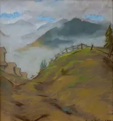Ľudovít Križan, Hmly v horách, Okolo 1940, Pastel na papieri
