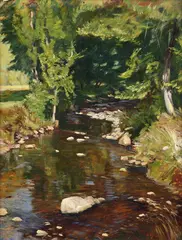 Jozef Holoubek, Horský potok, Okolo 1940, Olej na kartóne
