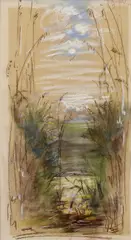 Jozef Šturdík, Jazierko, 1960, Pastel na papieri