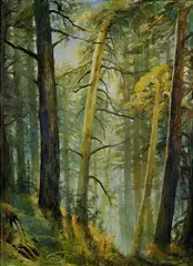 Tibor Bártfay, Vnútro lesa, Okolo 1945, Olej na plátne