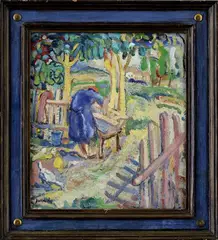 Július Jakoby, Práčka, Okolo 1940-45, Olej na kartóne