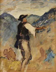 Palugyay Zolo, Pastier, 1928-30, Olej na kartóne