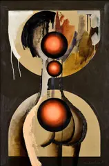 Rudolf Krivoš, Zrkadlo XI., 1991, Olej na lepenke