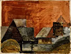 Rudolf Krivoš, Lazy, 1961, Gvaš, tempera, kombinácia techník na papieri
