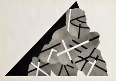 Rudolf Sikora, Čierna mohyla (Z cyklu Zrezaná mohyla), 1988 - 89, Olejová tempera, kombinácia techník na papieri
