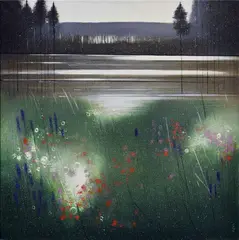 Marta Chabadová, Jazero, 1996, Olej na plátne