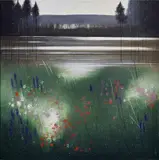 Marta Chabadová, Jazero, 1996, Olej na plátne