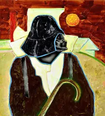 Matej Fabian, Bazovsky meets Darth Vader, 2018, Kombinácia techník na plátne