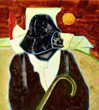 Matej Fabian, Bazovsky meets Darth Vader, 2018, Kombinácia techník na plátne