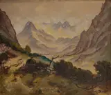 Ľudovít Križan, Oľgin štít (Tatry), 1941, Olej na plátne