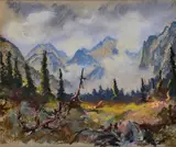 Ľudovít Križan, Hmla v Tatrách, Okolo 1940, Pastel na papieri