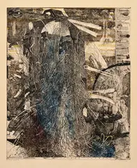 Dušan Kállay, Vtáčí veterník, Okolo 1975, Lept, suchá ihla na papieri. 1/60