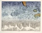 Peter Kľúčik, Vtáčia moc, 1988, Lept na papieri. E.A.