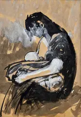 Ján Mudroch, Kojacia matka, Okolo 1955, Tempera, akvarel na papieri