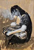 Ján Mudroch, Kojacia matka, Okolo 1955, Tempera, akvarel na papieri