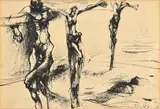Vincent Hložník, Golgota, Okolo 1946, Kresba perom tušom na papieri