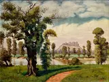 Václav Malík, Krajina s hradom, 1943, Olej na plátne