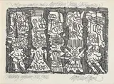 Miroslav Cipár, Voľne na motívy poézie, 1976, Linoleorez na papieri. E.A.