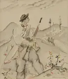 Martin Benka, Partizán na stráži, Okolo 1945 – 49, Akvarel na papieri