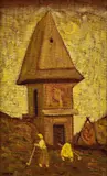 Miloš Alexander Bazovský, Starý motív, Okolo 1946, Olej na sololite