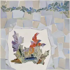 Ester Šimerová-Martinčeková, Jarná záhrada, 1988, Koláž na papieri