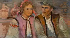 Adalbert A. Marton, Dvaja, Okolo 1960, Olej na plátne