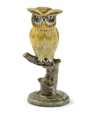 Sova by Ignác Bizmayer, 1957, Glazovaná, ručne maľovaná keramika, sold Mar 2018