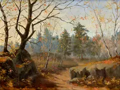 Gejza Salay, Na okraji jesenného lesa, 1961, Olej na plátne
