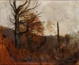 Na okraji lesa by Ladislav Mednyánszky, Okolo 1885, Olej na plátne, sold Mar 2018