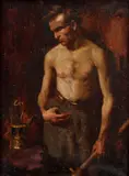 Géza Kukán, Kováč, Okolo 1910, Olej na plátne