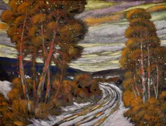 Anton Jasusch, Predjarie, 1925, Olejová tempera, pastel, kombinácia techník na plátne.
