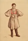 Janko Alexy, Dievča z Detvy, Okolo 1929 - 30, Rudka na papieri
