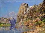 Johan Holmstedt, Fjord, Okolo 1900, Olej na plátne