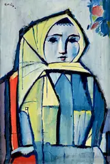 Štefan Cpin, Dievča, Okolo 1960, Olejová tempera na kartóne