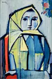 Štefan Cpin, Dievča, Okolo 1960, Olejová tempera na kartóne