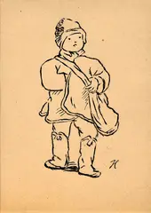 Važecký chlapček by Jan Hála, Okolo 1940, Kresba perom, tušom na papieri, sold Dec 2017