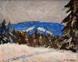 Jozef Kollár, Zima v banskoštiavnických vrchoch, Okolo 1955, Olej na kartóne