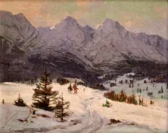 Zima pod Tatrami by Ján Grotkovský, Okolo 1940, Olej na plátne, sold Dec 2017