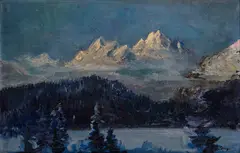 Karol Polónyi, Pohľad na Štrbské pleso, Okolo 1935, Olej na kartóne