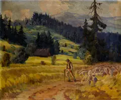 Alojz Struhár, Bača s ovcami, 1937, Olej na plátne