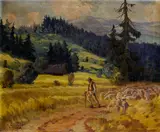 Alojz Struhár, Bača s ovcami, 1937, Olej na plátne